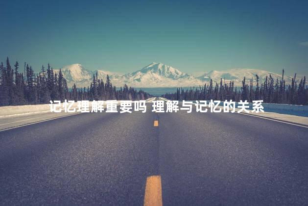 记忆理解重要吗 理解与记忆的关系